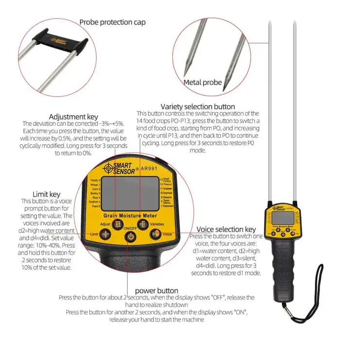 Electronic grain moisture meter AR991, вид 5